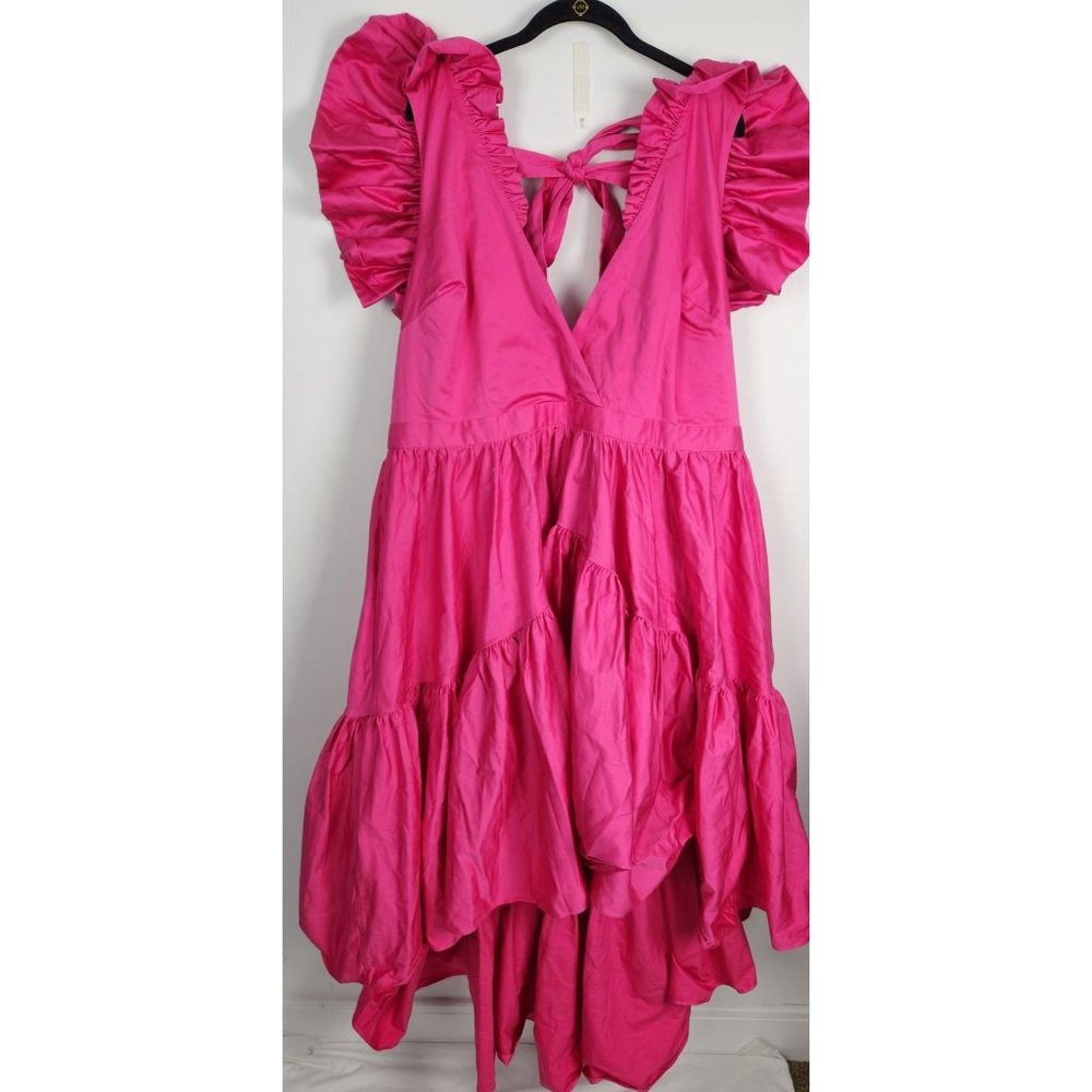 Making The Cut Women's 2X Magenta Ruffle Hi/Lo Midi Dress NWT - Picture 3 of 12